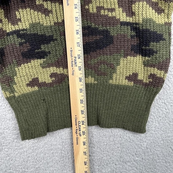 Vintage Brigade Quartermasters Sweater Mens Large Army Camo Wool Pullover - Picture 8 of 11
